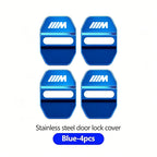 4Pcs Zinc Alloy  Car Door Lock Buckle Protection Cover Anti-Collision Shock Absorbing Cushion Stickers For BMW G80 G06 G07 G42 G