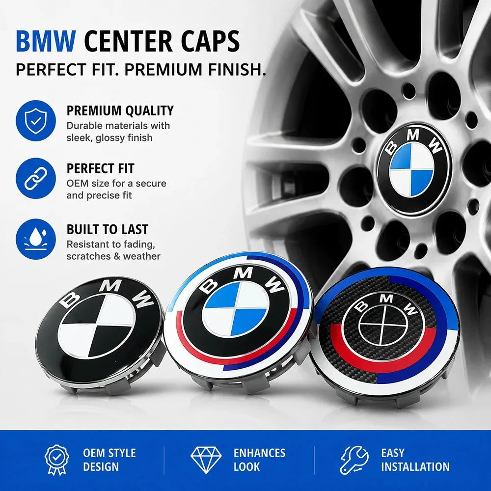 68MM 56MM Wheel Center Cap for BMW E90 E87 F30 F20 F10 E60 F01 F02 G20 G30 G38 G14 F22 X1 X3 X4 X5 X6 M1 M2 M3 M4 M5 M6 M8