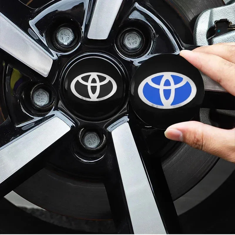 4pcs 56mm Car Styling Wheel Center Hub Caps Stickers Badge Emblem Decoration Decal For Toyota Corolla Auris Yaris CHR Rav4 Hilux
