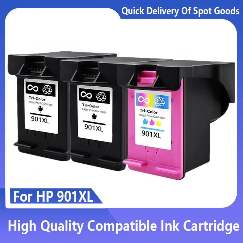 Cartucho de tinta para impresora HP 901 XL, recambio de tinta Compatible con HP Officejet J4530, J4540, J4550, J4580, J4585, J4624, J4640, J4660, J4680, J4680c, 901XL