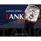 Reef Tiger 316L Stainless Steel Wine Barrel Automatic Watch Fashion Mulitfunction Tourbillon Mechanical Watches for Men RGA3069