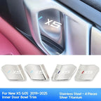 4Pcs Car Inner Door Bowl Guard Stainless Steel For BMW X5 G05 2019-2026 Car Door Handle Protective Trim Exterior Accessories