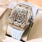 OUPINKE, marca de lujo, reloj mecánico para mujer, diseño de alas de Ángel de amor, esqueleto, automático, elegante, blanco, reloj de pulsera para mujer, nuevo