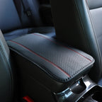 Checkered PU Leather Car Armrest Pad Embroidered Center Console Interior Accessory for All Seasons  WOMEN