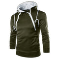 Men's Hoodies Long Sleeve Sweatshirts for Men Zipper Hooded Pullover High Neck Mens Sweatshirt Top Jacket Coat Black Sweater