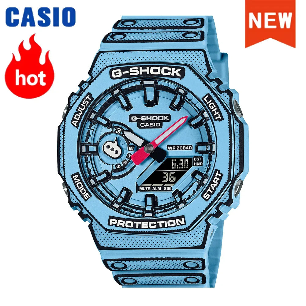 2026 NeW Casio GA-2100 series men's watch Flame Inside trendy sportsmultifunctional fashion anti-shock color disc watch G-SHOCK