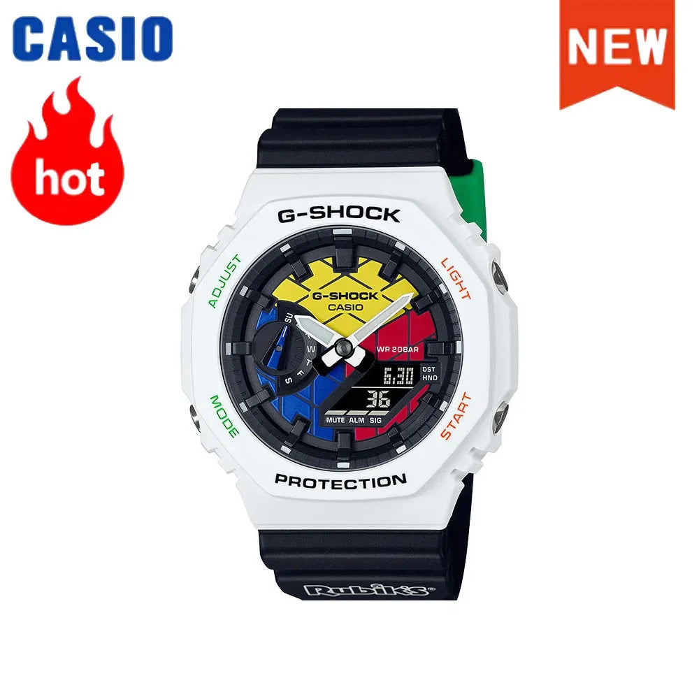 2026 NeW Casio GA-2100 series men's watch Flame Inside trendy sportsmultifunctional fashion anti-shock color disc watch G-SHOCK