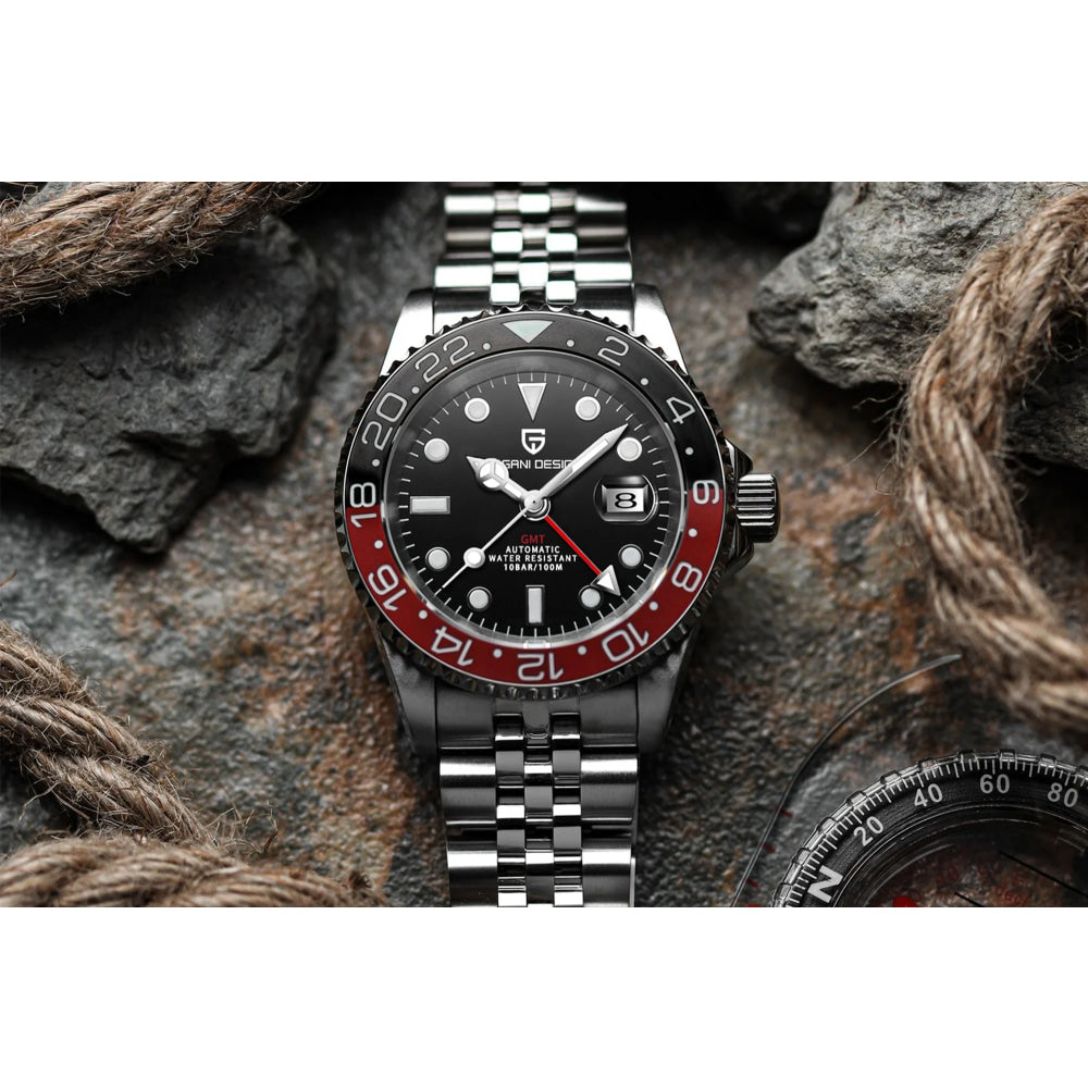 PAGANI DESIGN 2026 GMT Watches Men Luxury Sapphire Automatic Mechanical Watch 40MM Stainless Steel Waterproof Watches for men