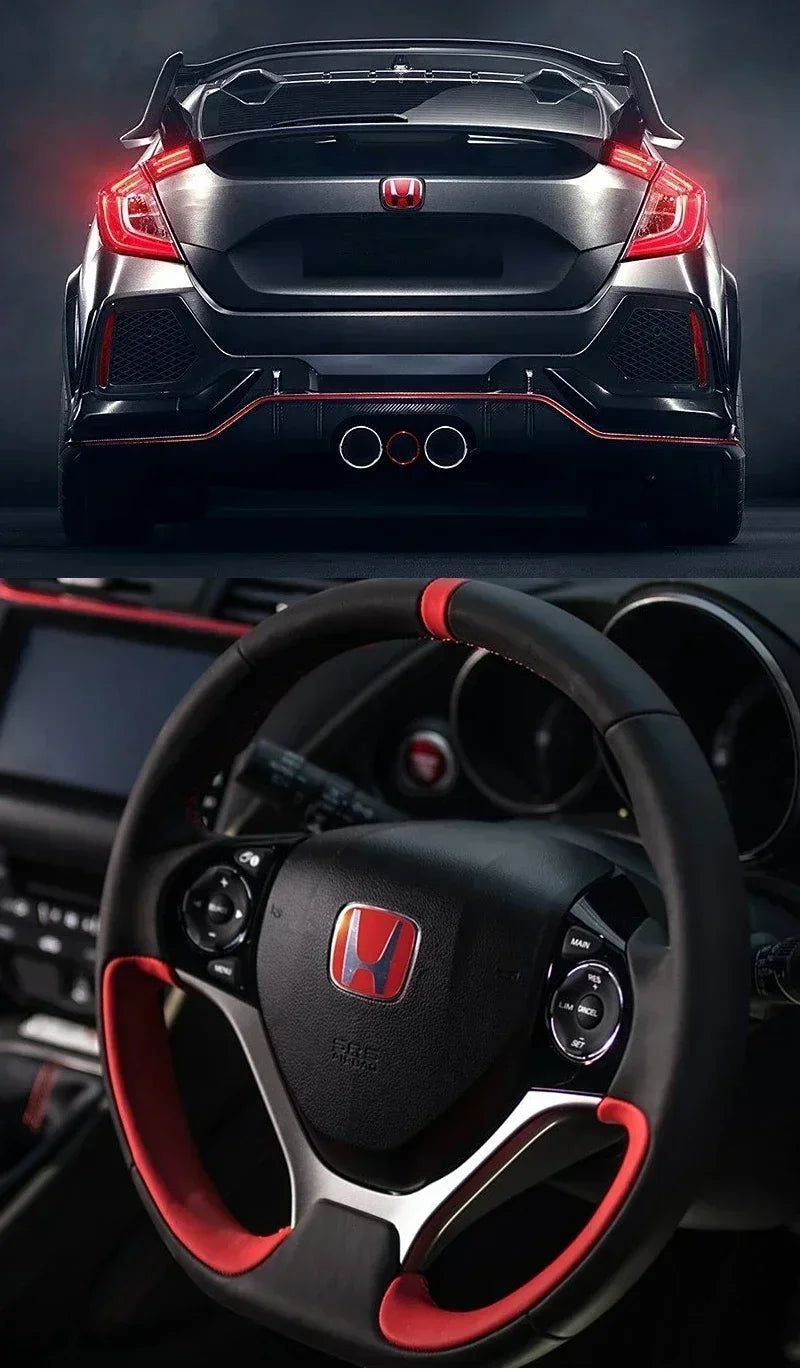 3D Chrome 'H' Emblem for Honda - Steering Wheel Badge ABS Car Front Grill Trunk Sticker Auto Styling Accessories