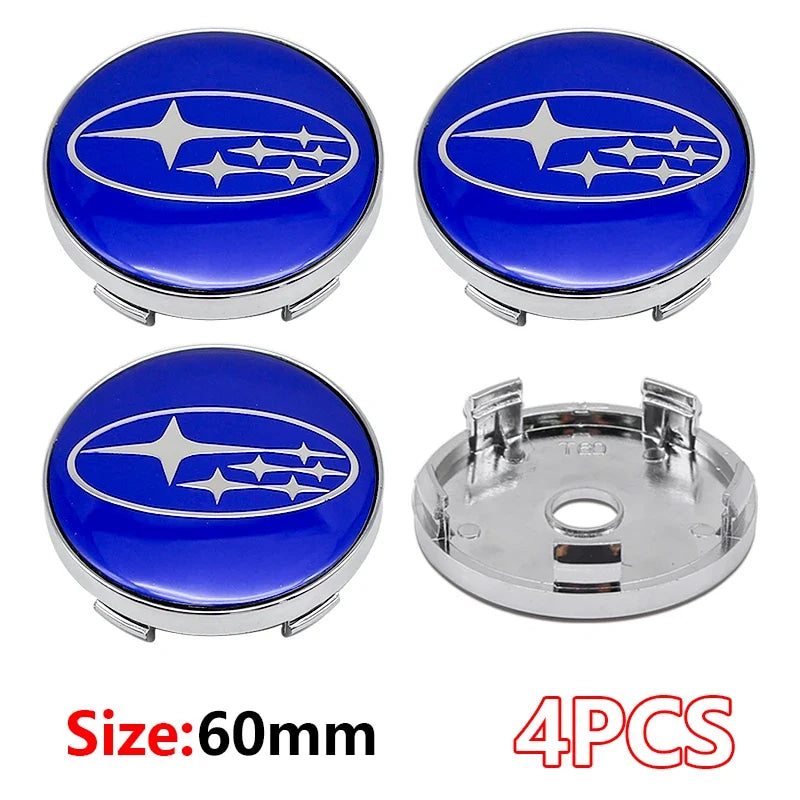 For Subaru STI XV Tribeca Forester Impreza Outback Legacy  56/60mm Car Wheel Center Badge Stickers Hub Cover Emblem Decal
