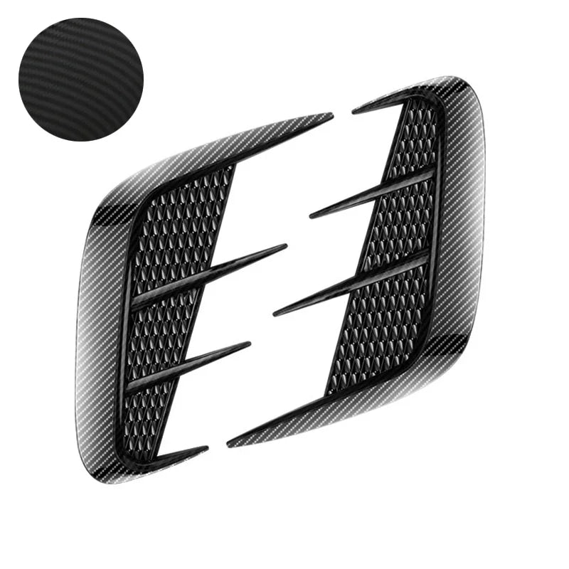 Pair Multipurpose Carbon Fibre Car Shark Gills Emulation Vent Side Air Inlet Hood Decoration Vehicle air outlet Car Body Sticker