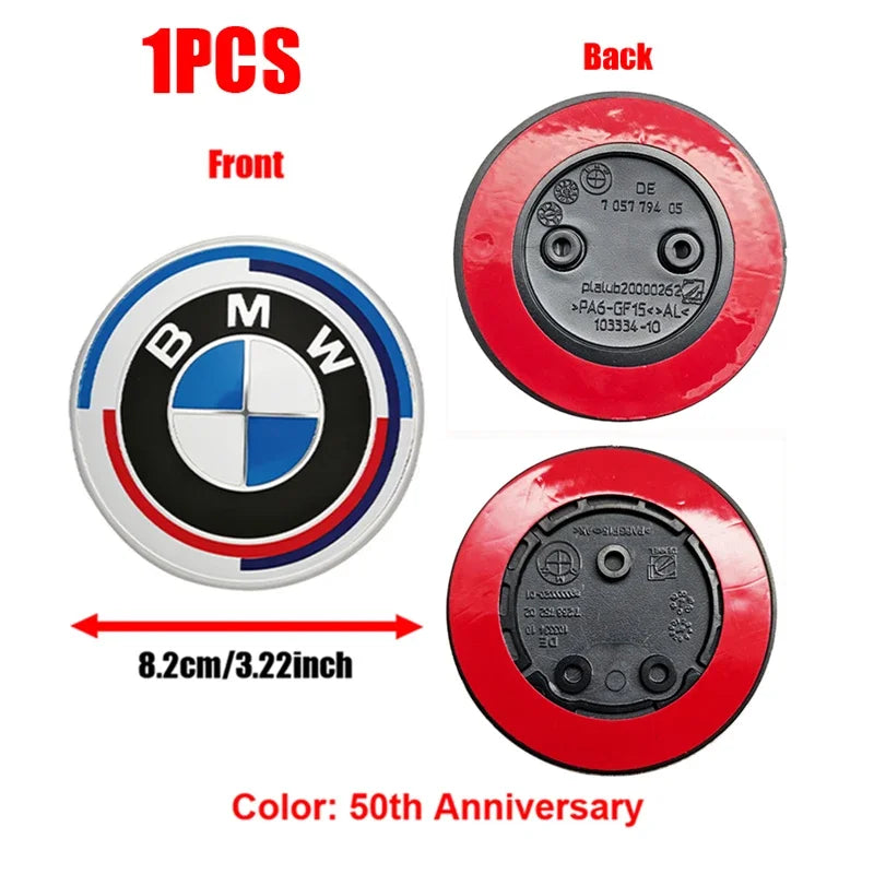 Car Sticker Easy Installation 82mm For BMW Hood Bonnet Logo Emblem Badge  Ultra Durable Anti-Rust Waterproof Front Accessory