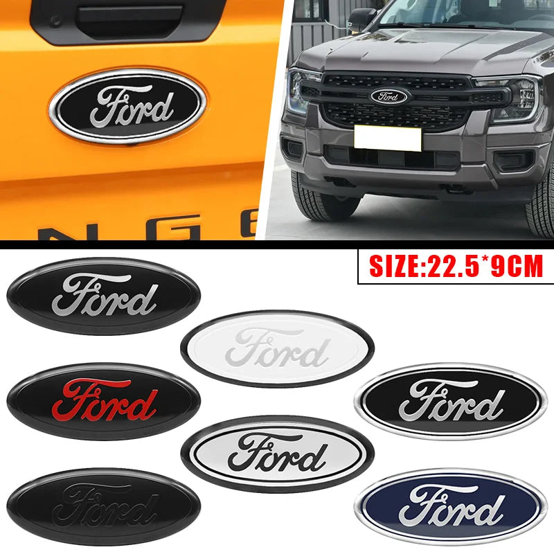 Car Front Grille Emblem Rear Trunk Logo Badge For Ford Fiesta Focus 2 3 Mondeo Edge Ranger Fusion Kuga S-MAX Transit Accessories