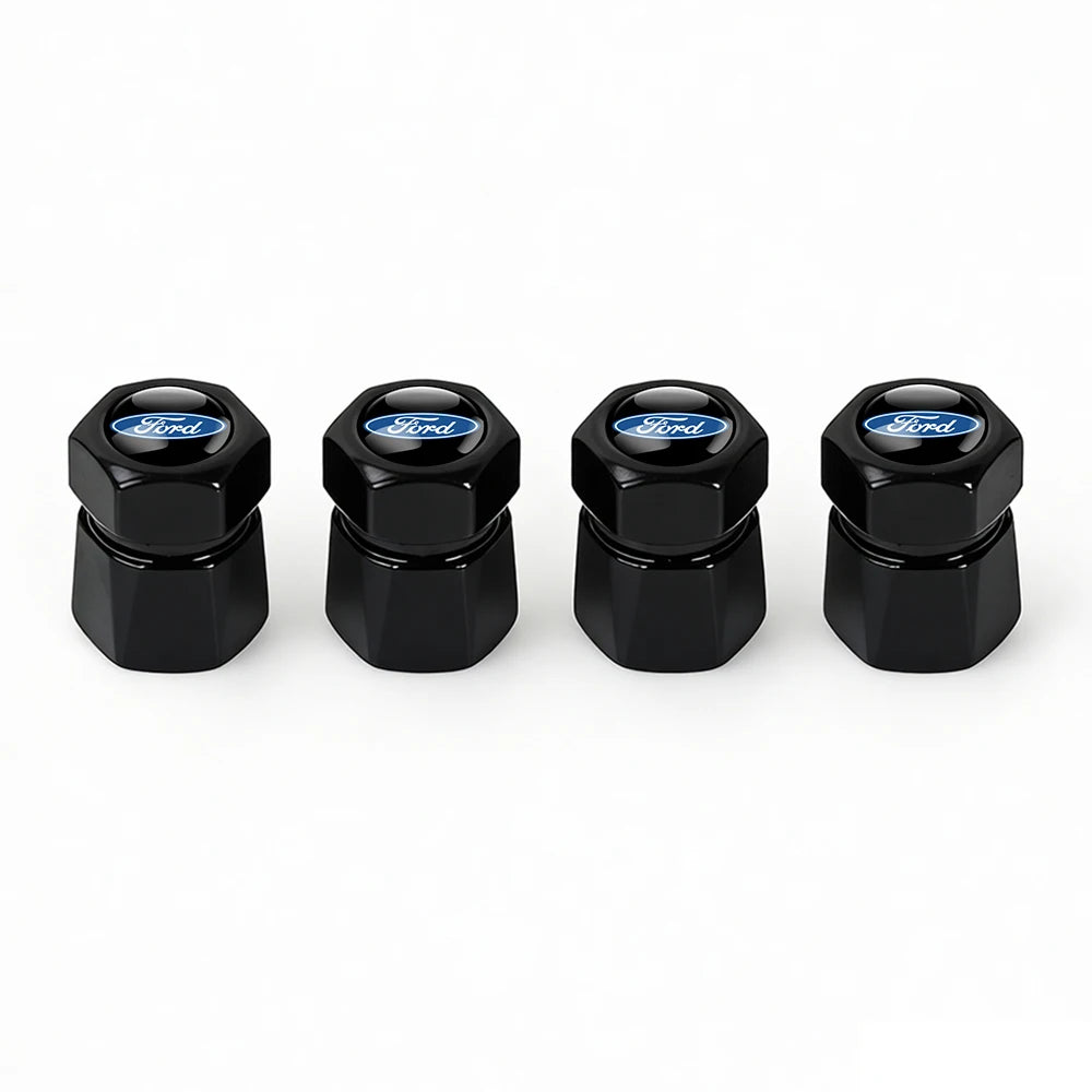4Pcs 3D Metal Car Tire Wheel Valve Cap Accessories For Ford Focus Mk2 MK3 MK7 MK4 Fiesta Ranger Mustang Kuga Mondeo Explorer GTD