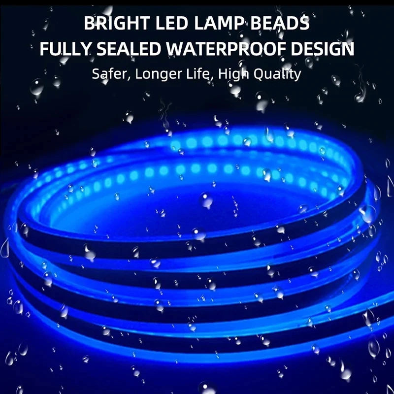 Luz LED de conducción diurna de 150cm, luces decorativas DRL para capó de coche, guía para capó de motor, lámpara ambiental decorativa de 12V
