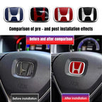 Car Steering Wheel Emblem H-Sticker For Honda Civic Accord City CRV Jade Fit Odyssey Hybrid Red Black Blue Interior Modification