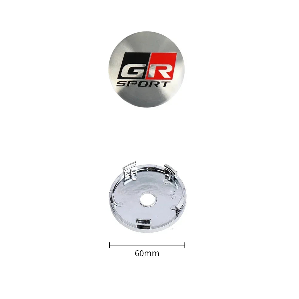 4Pcs 60MM Car Wheel Center Hub Caps Badge Tire Rim Covers For Toyota Fortuner Chr Verso Prius Hiace Yaris TRD Corolla GR Sport