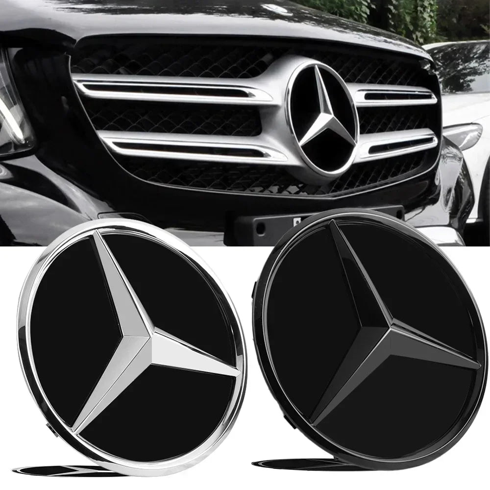 3D 185MM 205MM Front Grille Star Logo Emblem Badge Auto Accessories for Mercedes-Benz Amg C/B/E Class W205 W253 W213 GLC GLE
