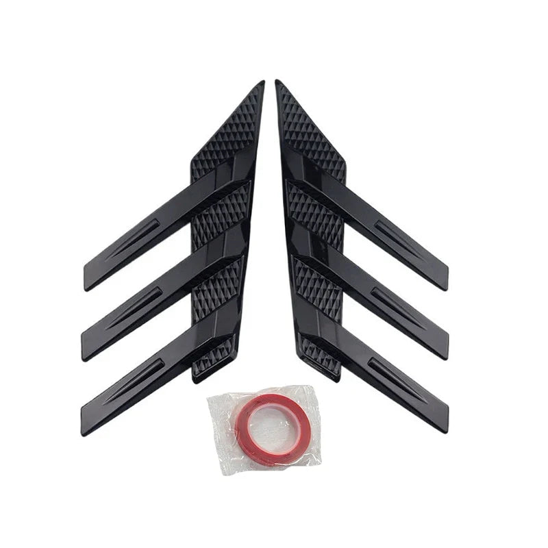 2Pcs Universal Bonnet Air Vents Engine Hood Car Exterior Parts Shutter Sticker Car Body Sticker Car Leaf Board Sticker