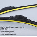 Car Front Wiper Blade For Toyota Prius C Aqua NHP10 2011~2021 Windscreen Windshield Windows Car Wiper 2020 2019 2018
