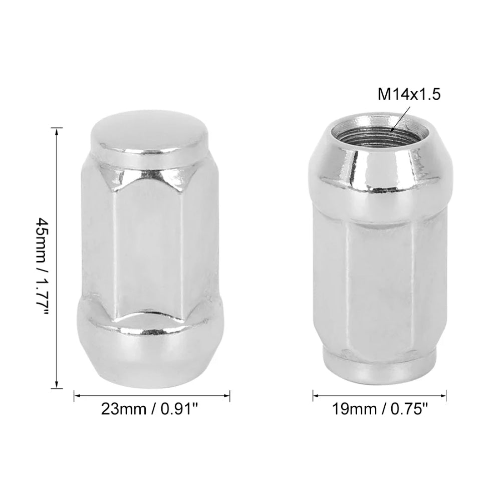 X Autohaux 4PCS Car Wheel Nut Caps Screw Bulge Acorn Cone Racing Bolt Head Cover Anti-Theft Lug Nuts Bolts M12/14x1.5 M12x1.25