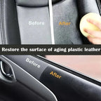 Car Interior Gloss Restoration Wax - Plastic Parts Refurbishment, Repair of Yellowed Black Car Body - Effectively Removes Scratches and Restores the Black Shine of Tires and Plastics