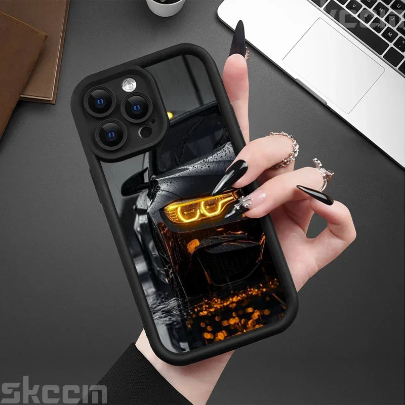 Fashions Car Pattern Silicone Phone Case For iPhone 17 16 Pro Max 15 14 11 12 13 7 8 16 Plus XS X XR Matte Shockproof Soft Cover