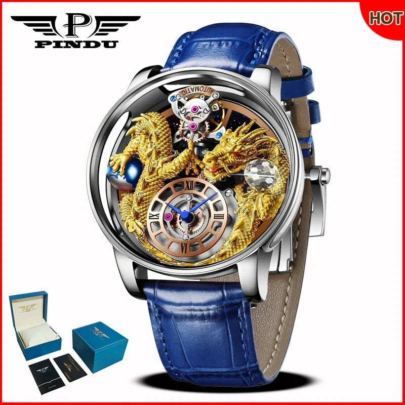 PINDU Design 2025 NEW Men Watch Diamond TourbillionTop Brand Luxury Astronomia Quartz Watch Men sapphire glass waterproof Watch