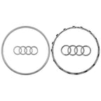 Audi Automobile Steering Wheel Logo Bright Frame Strip Electroplated Sticker Emblem For A3 A4 B8 8P B9 8V A5 A6 C7 A7 Q3 Q5 Q7