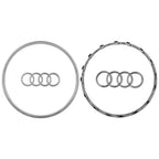 Audi Automobile Steering Wheel Logo Bright Frame Strip Electroplated Sticker Emblem For A3 A4 B8 8P B9 8V A5 A6 C7 A7 Q3 Q5 Q7