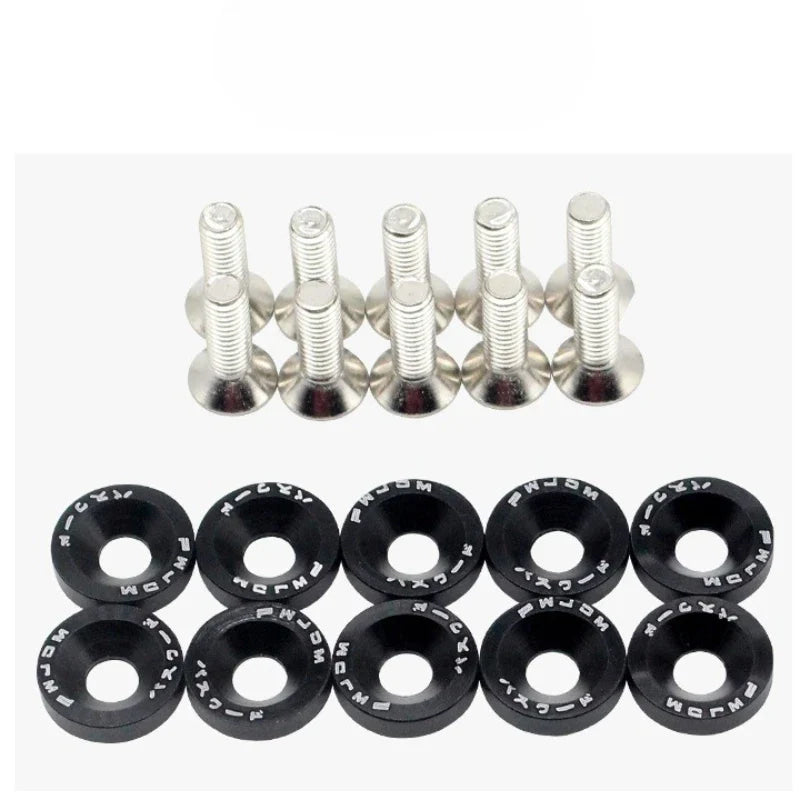 JDM Fender Washers M6 Bolt Set Car Modification Gasket Screw Fender Bumper Engine Aluminum Concave Screws Hex Fastener for Honda