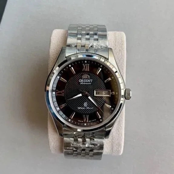 Orient Two-Tone Automatic Watch Multi-Color Dial Roman Numerals Day-Date Steel Band 50M Water Resistant Men's Classic Wristwatch