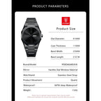 POEDAGAR Military Watch For Men Waterproof Luxury Week Calendar Man Wristwatch Quartz Stainless Steel Fashion Men's Watches Male