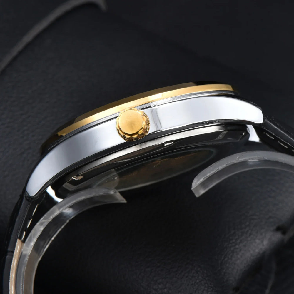 Orient Double Lion Watch Japanese Fully Automatic Mechanical Watch Hollowed Out Business Men's Watch Leather Strap