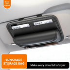 SEAMETAL Car Glasses Case Wear-Resistant PU Leather Sunglasses Holder Hook and Loop Fastener Eyewear Protection Box Scratch-Free