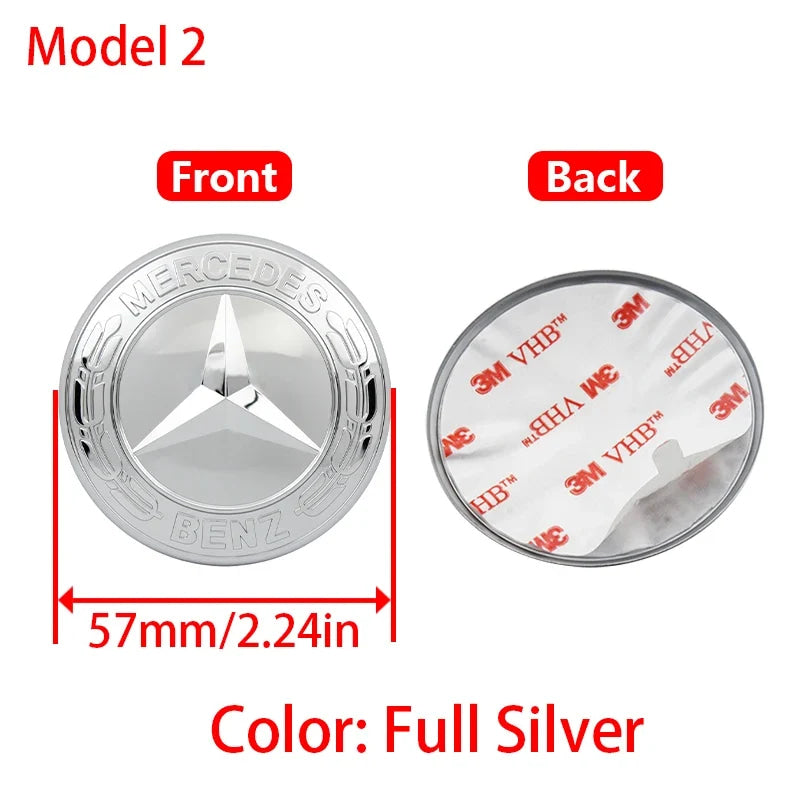 1Pc 52mm 57mm Car Steering Wheel Center Emblem Stickers For Mercedes Benz AMG W203 W206 W205 W211 W212 W210 W201 Badge Accessory