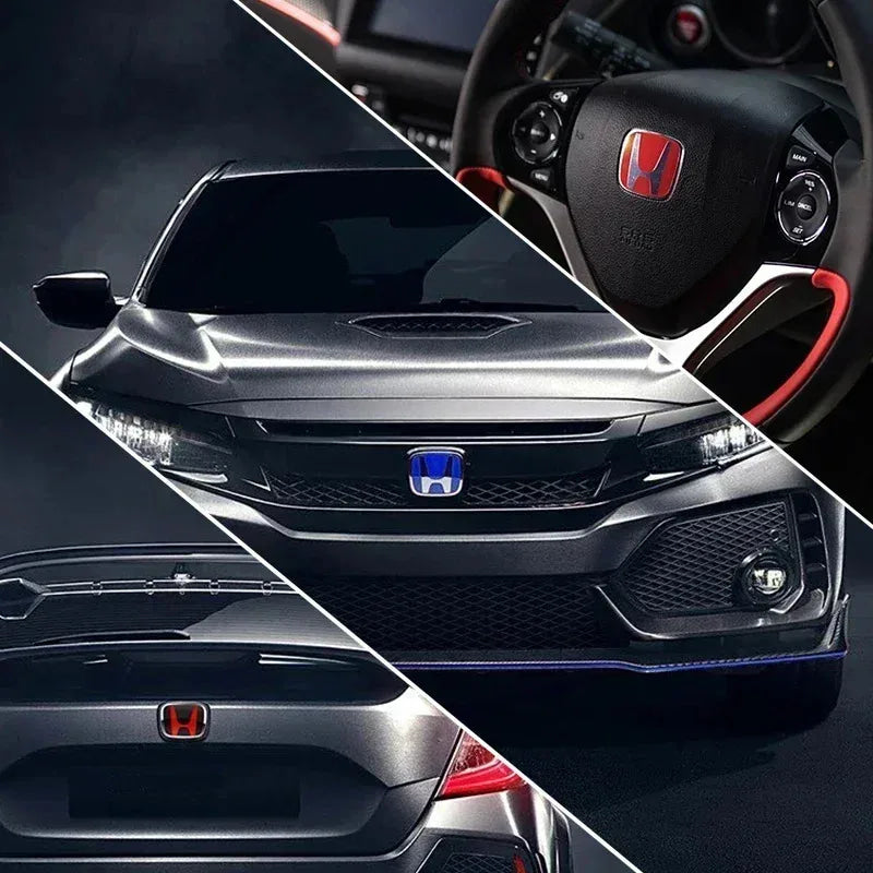 3D Chrome 'H' Emblem for Honda - Steering Wheel Badge ABS Car Front Grill Trunk Sticker Auto Styling Accessories