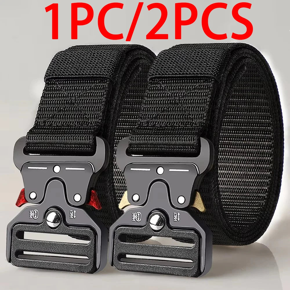 Cinturones tácticos versátiles para hombres: diseño duradero y ajustable, para entusiastas de los deportes al aire libre, par con pantalones vaqueros, para hombres y mujeres ﻿