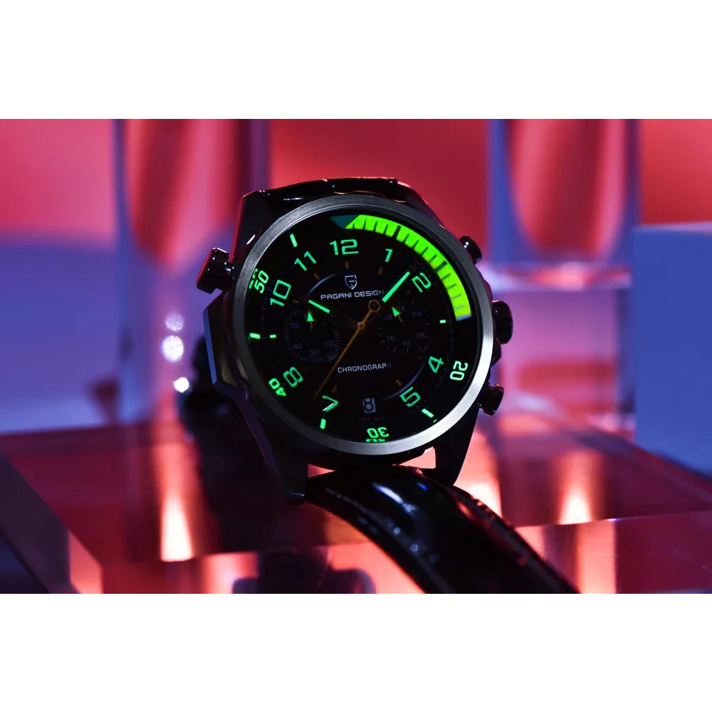 PAGANI DESIGN Watches 2026 New Strong Luminous Luxury Quartz Men Watch Fashion Leather Watch For Men Sapphire Glass Chronograph