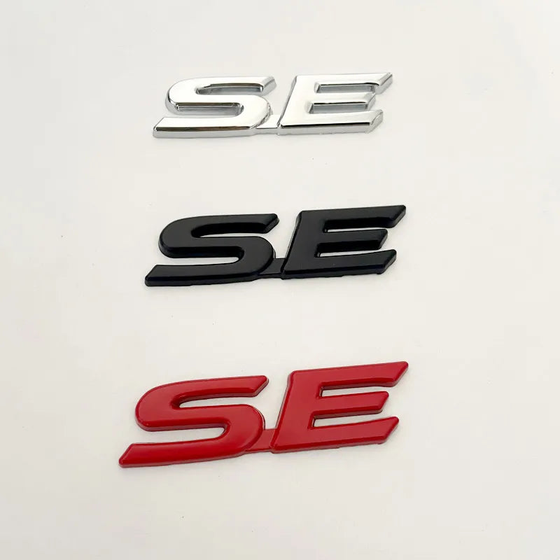3D Metal SE XSE Logo Rear Trunk Emblem Badge Decals Sticker For Toyota Camry Sienna Highlander Corolla Car Styling Accessories
