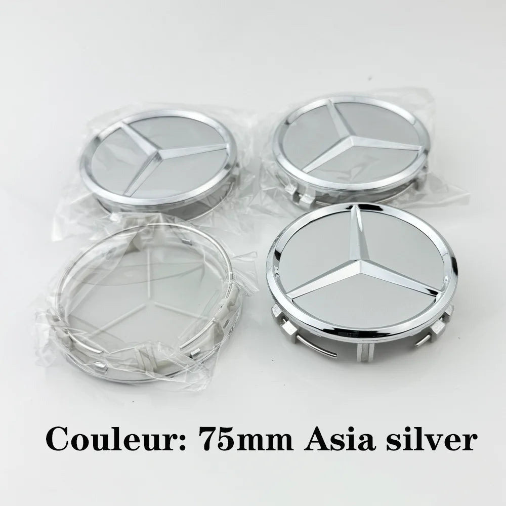 Car silver Red 4pcs 75mm Wheel Center Hub Caps 4Pcs For Mercedes Benz AMG A0004000900 W212 W205 W204 W211 W213 Accessories