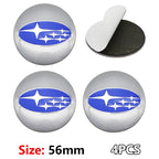 For Subaru STI Forester Impreza Legacy Outback XV BRZ WRX Tribeca ABS 4pcs Car Wheel Stickers 56mm Auto Center Hub Cap Decal