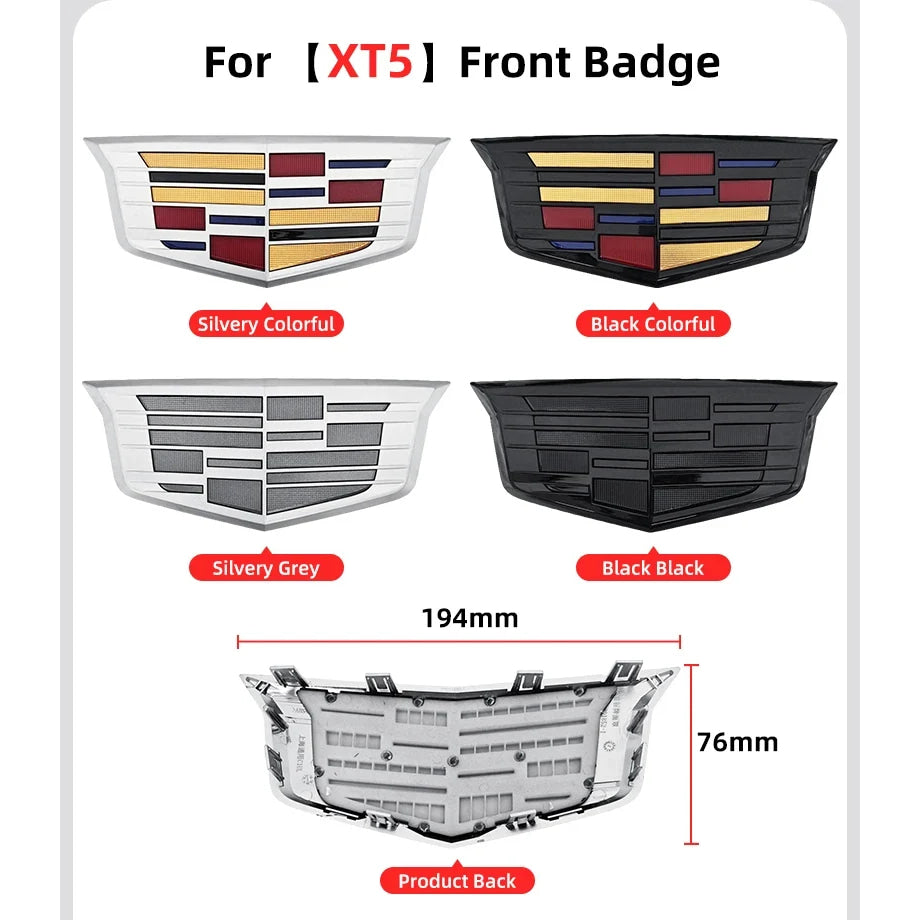 1pcs 3D ABS Car Front Grille Center Emblem Badge Rear Trunk Sticker Accessories For Cadillac CT4 CT5 CT6 XT4 XT5 XT6 XTS ATS