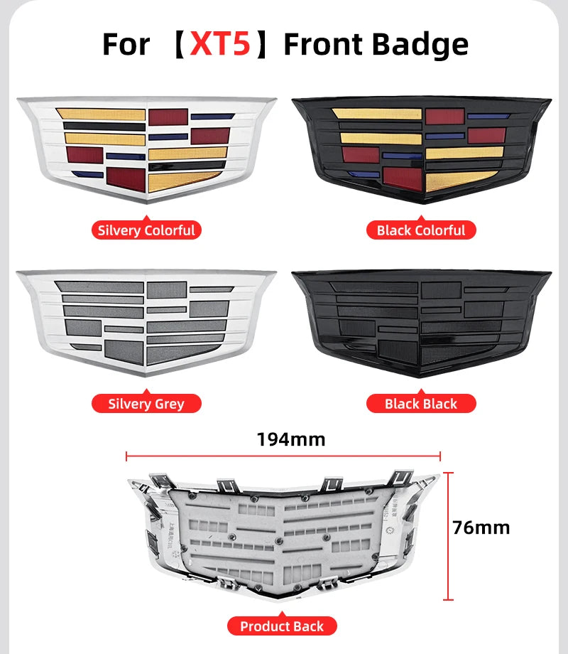 1pcs 3D ABS Car Front Grille Center Emblem Badge Rear Trunk Sticker Accessories For Cadillac CT4 CT5 CT6 XT4 XT5 XT6 XTS ATS