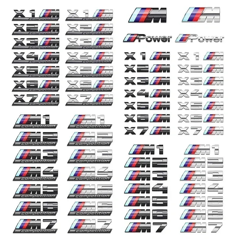 ABS Chrome car rear Trunk Emblem sticker styling power competition logo for BMW M M1 M2 M3 M4 M5 M6 M7 X7M X2M X3M X4M X5M X6M