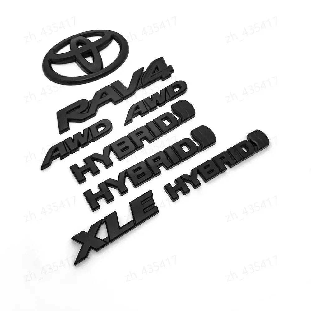 Overlays NEW 2019-2024 Suitable for Toyota Rav4 XLE XSE AWD Hybrid Matte Blackout Emblems Kits
