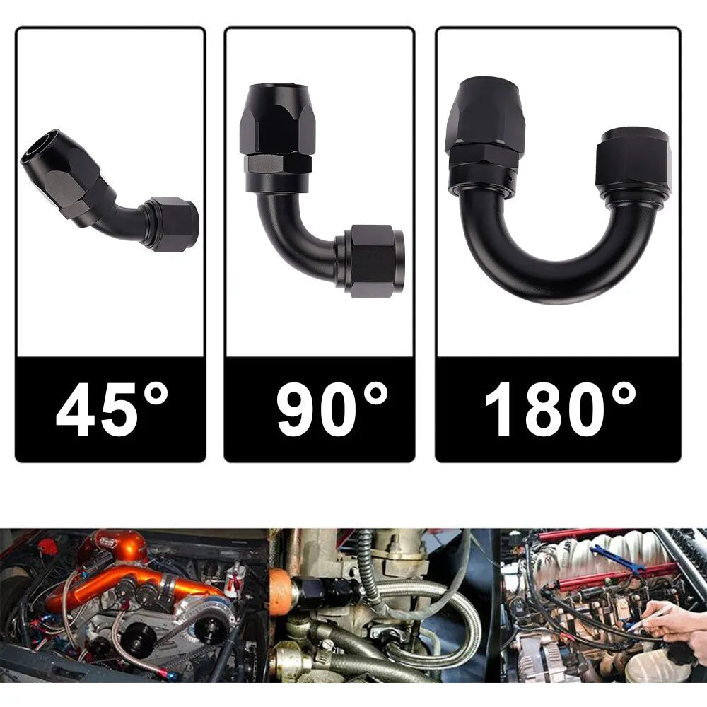 AN4/AN6/AN12 Swivel Hose End Fitting Adapter For Oil/Fuel/Gas Hose Line Oil Cool