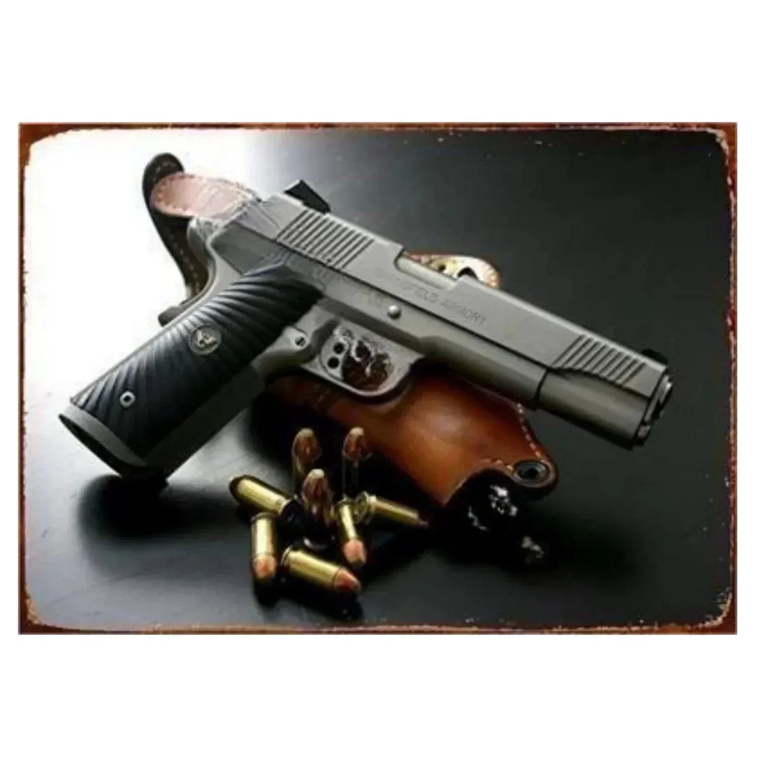 Letreros Metálicos con Forma de Pistola, que Exudan un Toque Militar, Ideales como Decoración de Pared en Cuartos de Hombre, Hogares, Cafeterías, Jardines, Clubes y Bares.