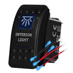 12v/24v Blue Led Light 5 Pin On Off SPST Rocker Switch 7 Pin On Off On ARB Carling Style Car Boat Waterproof Push Switch