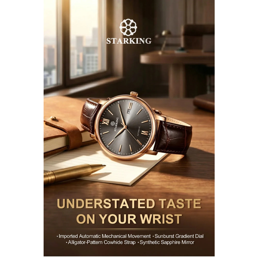 STARKING Sapphire 8215 Automatic Watch Fashion Sports Business Casual Wristwatch Waterproof Wear-resistant Watch Gifts for Men